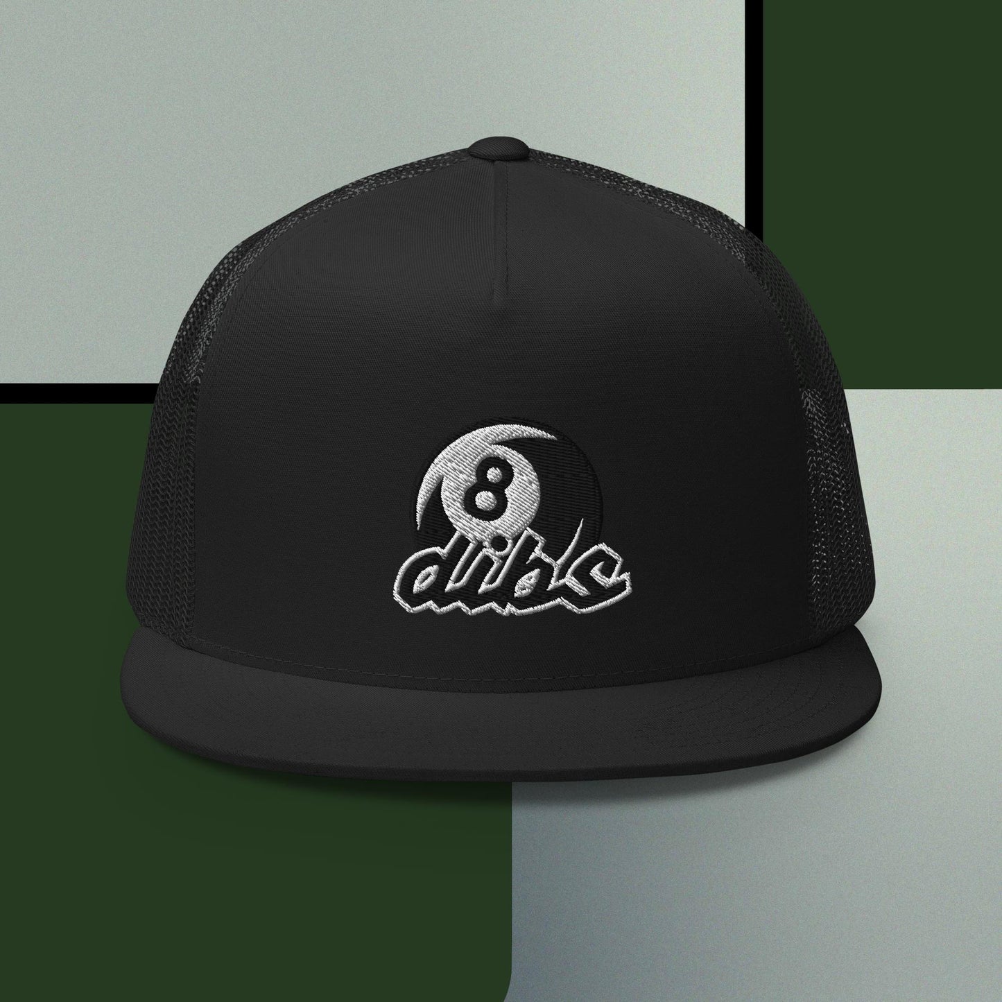 "dibs" distinguished Billiards Trucker Cap, Center Embordered Logo.