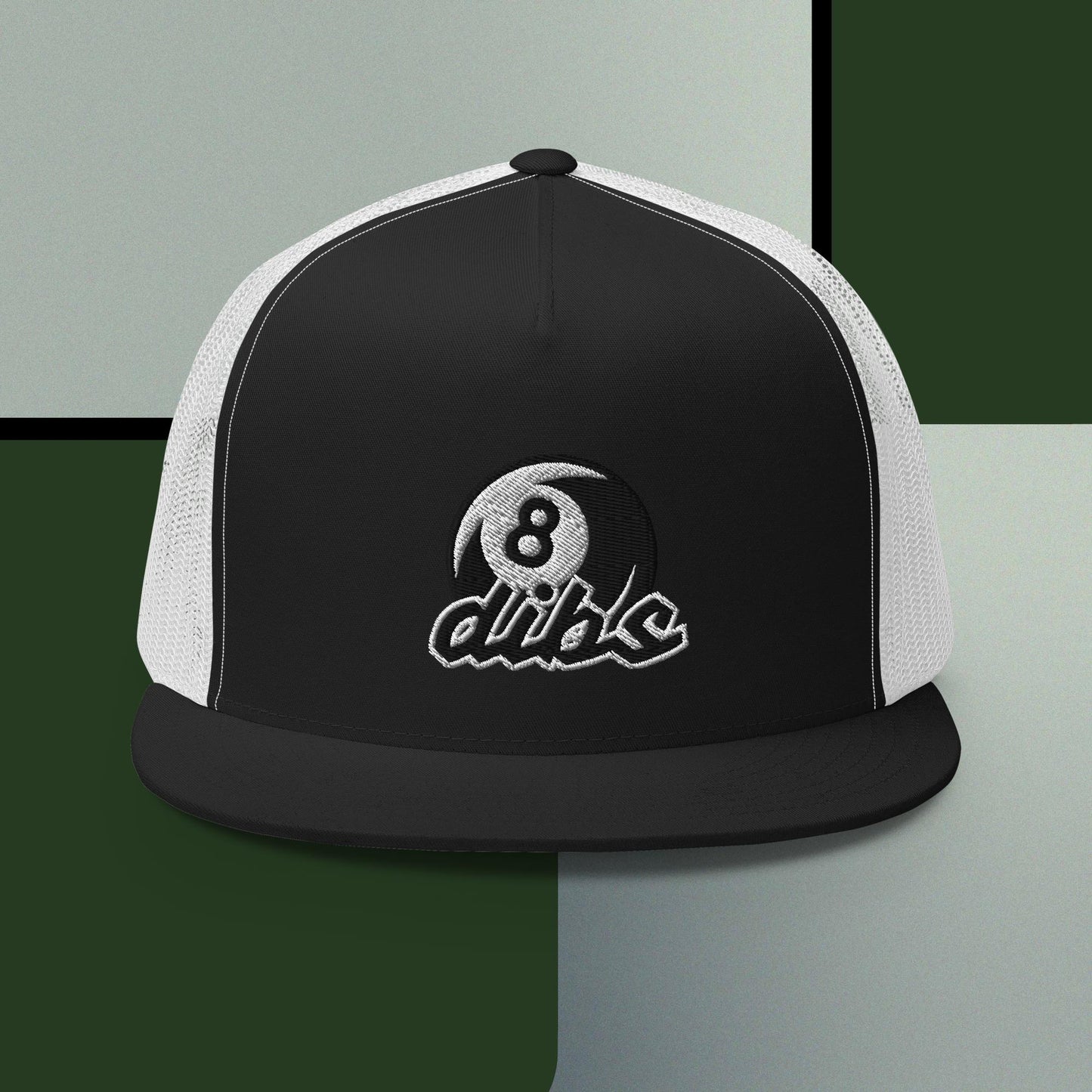 "dibs" distinguished Billiards Trucker Cap, Center Embordered Logo.