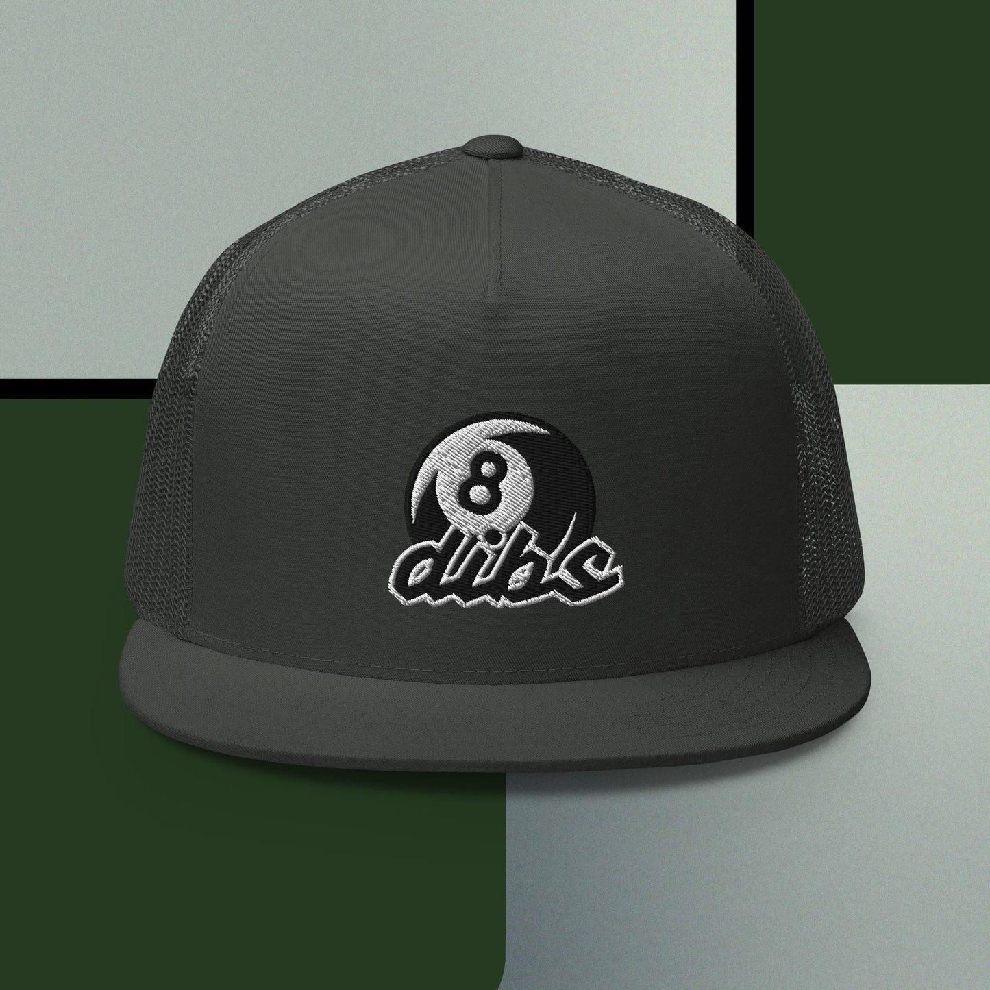 "dibs" distinguished Billiards Trucker Cap, Center Embordered Logo.