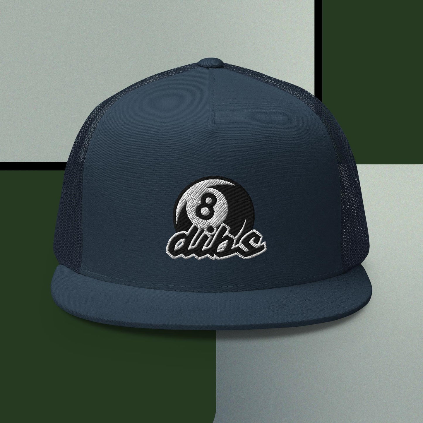 "dibs" distinguished Billiards Trucker Cap, Center Embordered Logo.