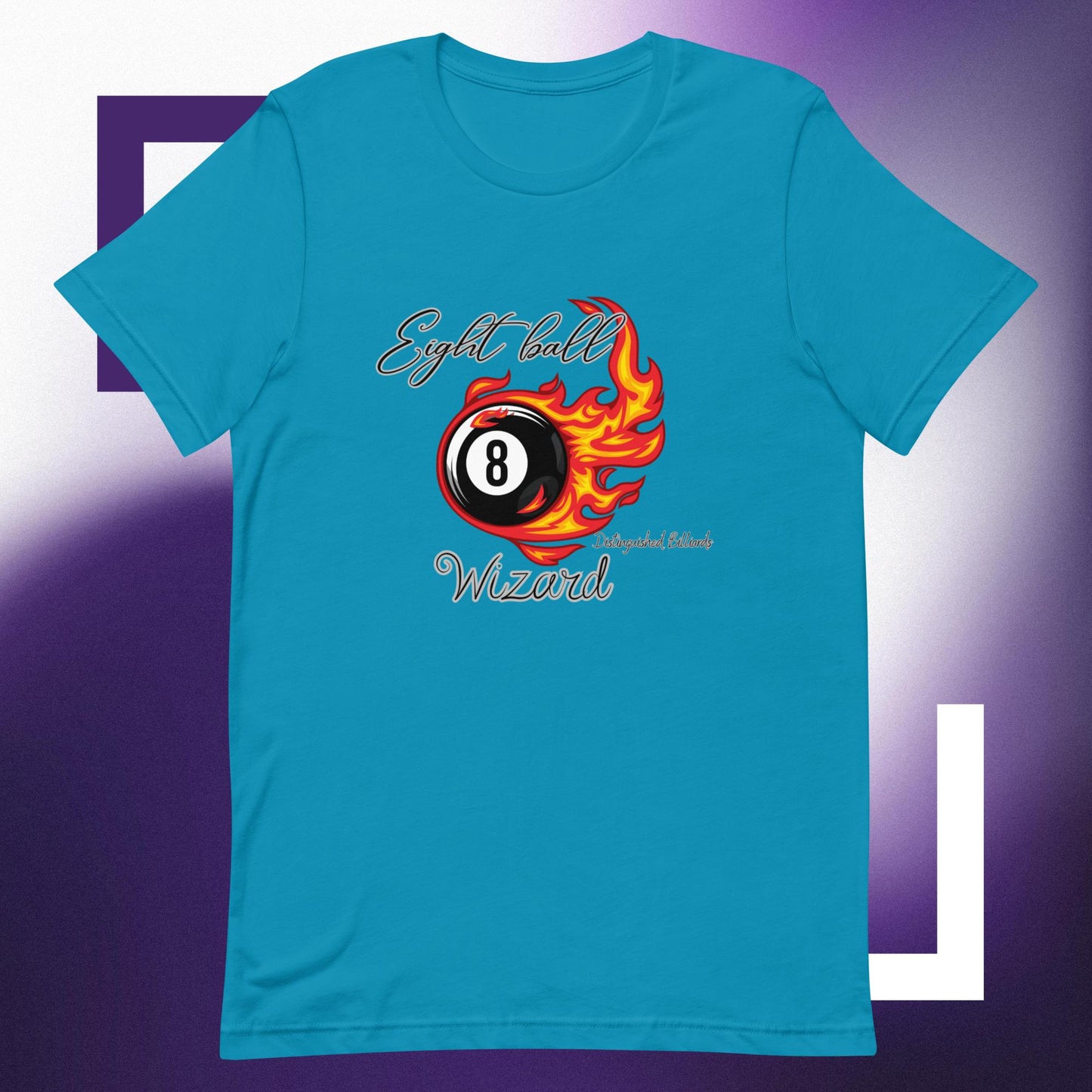 Eight Ball wizard Billiards T-shirt.