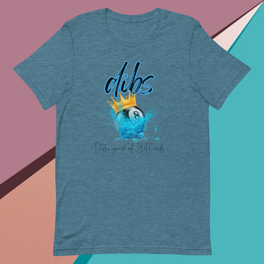 dibs eight ball splash Pool/Distinguished Billiards t-shirt.