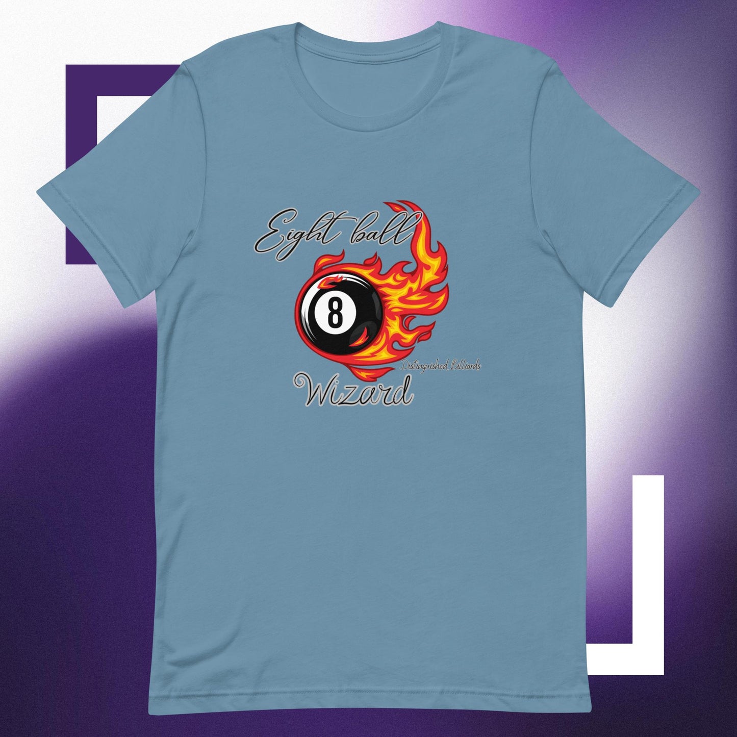 Eight Ball wizard Billiards T-shirt.